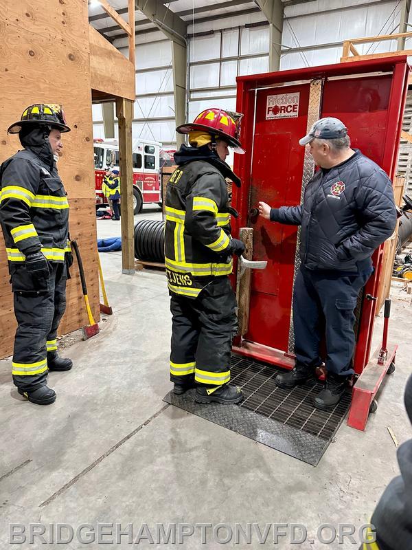Suffolk County Fire Academy instructors led an advanced forcible entry class for Bridgehampton firefighters at the East Hampton Town Training Center this past week. 
