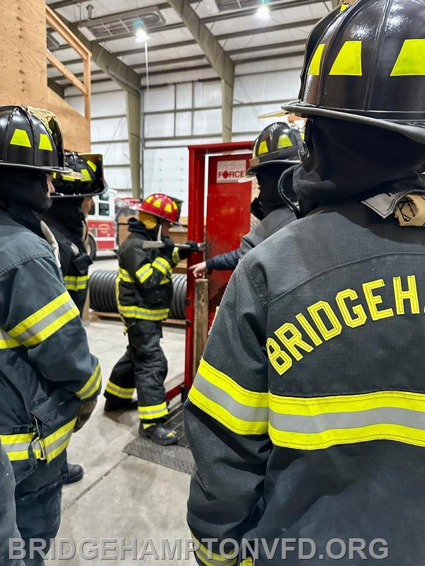 Suffolk County Fire Academy instructors led an advanced forcible entry class for Bridgehampton firefighters at the East Hampton Town Training Center this past week. 
