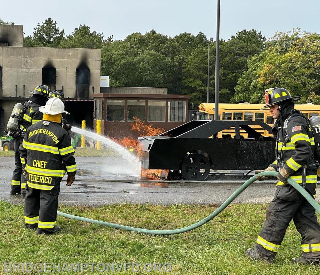 October, 2023
Bridgehampton Fire Department firefighters attended vehicle fire and flashover training at the Suffolk County Fire Academy in Yaphank on  Sunday October 1st. Thank you to the Fire Academy instructors for their time and to the members for attending