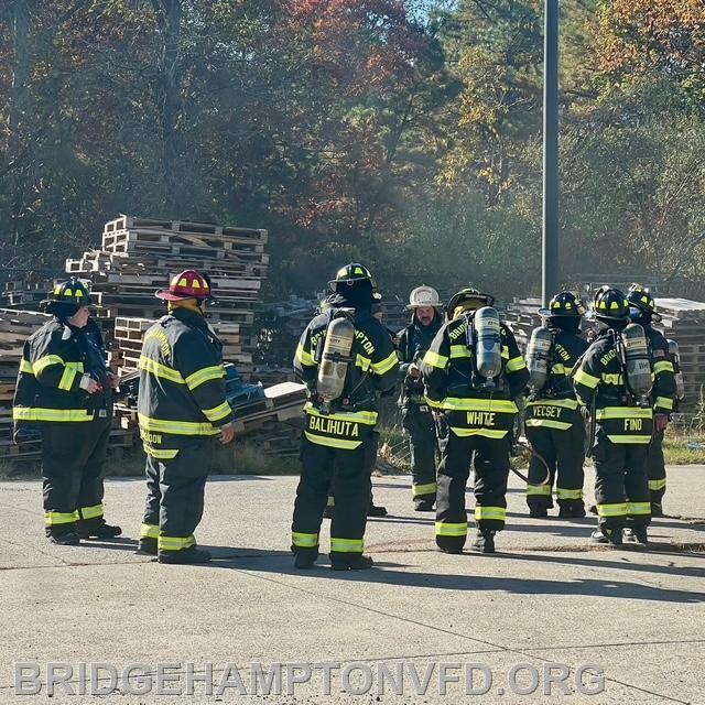 10/20/2024 Bridgehampton firefighters spent Sunday morning at the Suffolk County Fire Academy, where instructors led two trainings — on the use of thermal imaging cameras and the other on vehicle fires. 