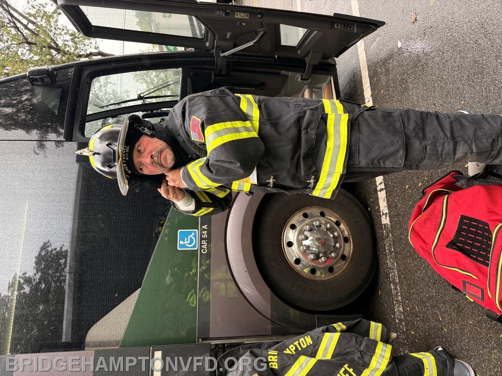 BHFD Firefighters ran in turnout gear. 
