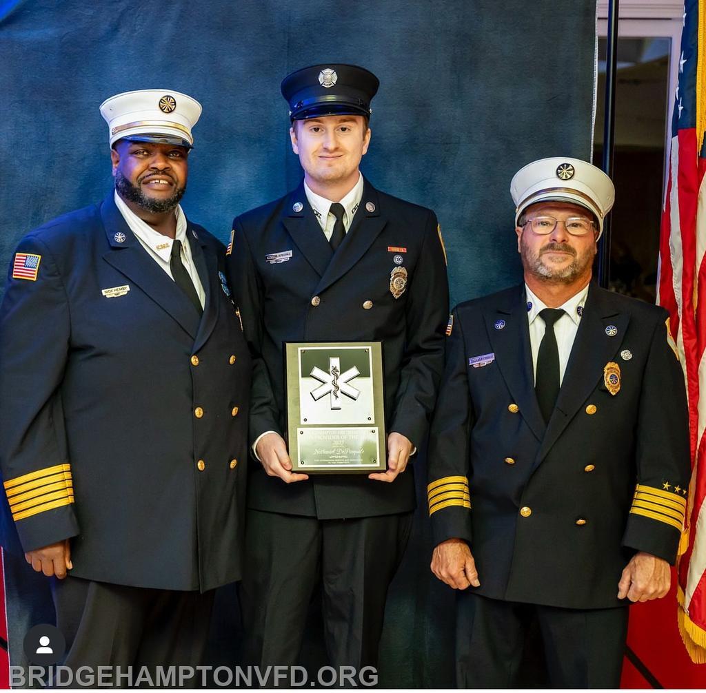 9/29/23 EMS Provider of the Year was EMT-B Nathaniel De Pasquale. Nat always answers a staggering number of alarms - 400 for this year and counting! Also in 2023, he completed Firefighter 1 Interior. Congratulations, and thank you, Nat!