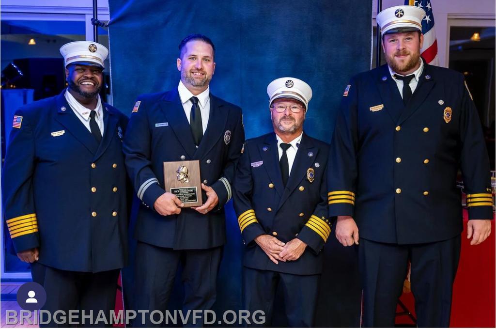 9/29/23 Nick Dombkowski, an ex-captain in Packard, received recognition for 10 years of service. 