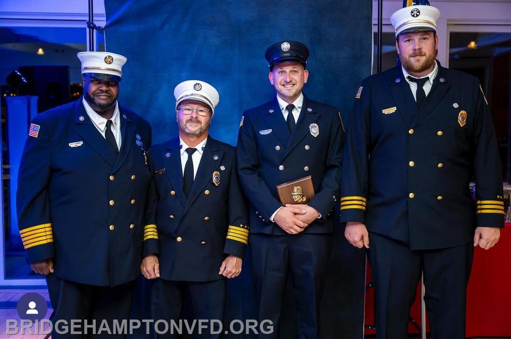9/29/23 Brian Lapidus of the EMS Company received recognition for 10 years of service. 
Also recognized (no photos): Ex-Chief John Healey and Gerard Turza Sr. for 35 years of service, Chief Nick Hemby for 25 years, Bryan Gregor for 15 years, and Zach Broadmeadow for 10 years of service. 