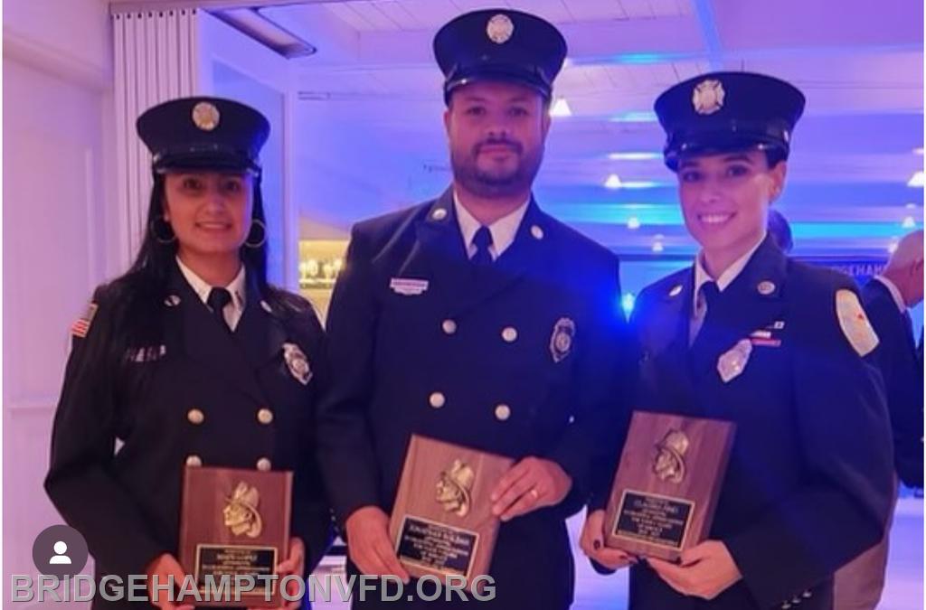 9/29/23 Three members of EMS Company reached 5 years of service.  Congratulations from left, Mafe Lopez, Jonathan Roldan, and Claudia Fino. 