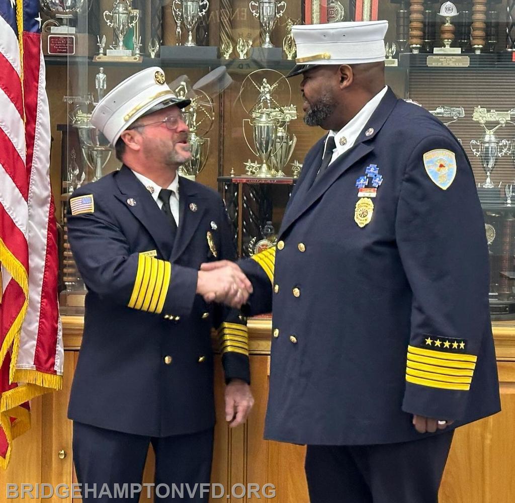 1/11/2024 Chief Tom Federico thanks Ex-Chief Nick Hemby for his dedication and service. &quot;For the same amount of time that Nick has been Chief of BHFD, my role has been in the Assistant Chief's position.  Not only do I consider Nick a friend, the lessons that I learned serving under him are invaluable, and will  immensely help me moving forward as Chief of the BHFD. I truly feel the camaraderie in the Chiefs' office over the past three years has helped this department as a whole, and I will work very ard in moving the BHFD forward with Nick's vision in mind, as well as my own. Always a gentleman, we know his dedication to the department will continue despite leaviang the office.&quot; Chief Thomas Federico 