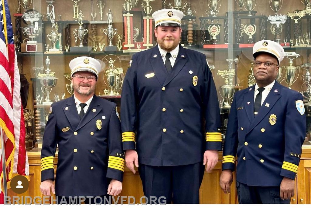 1/11/2024 Join us in congratulating our 2024 Department Chiefs:  Chief Tom Federico, 1st Asst. Chief Dillon Berkowski, 2nd Asst. Chief Thomas Jenkins. 